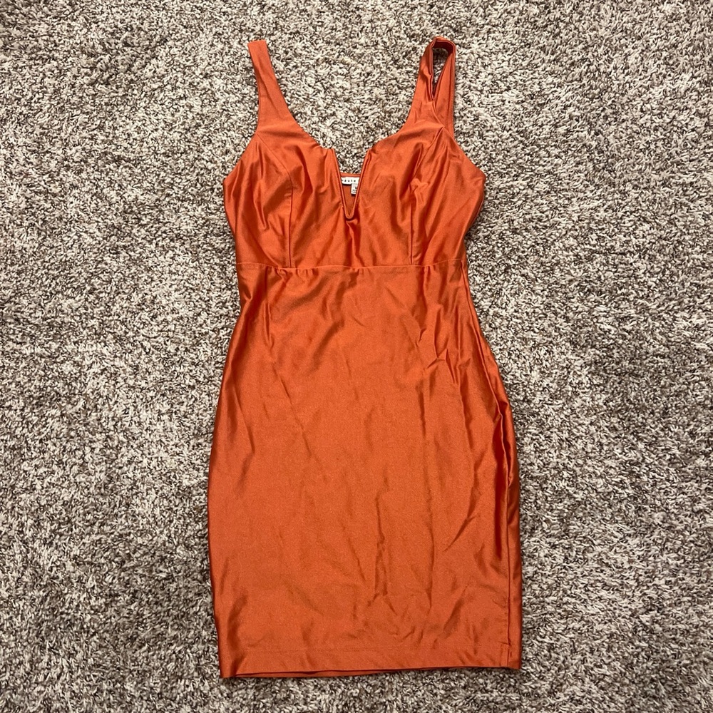 Vibrant Orange Sleeveless Dress